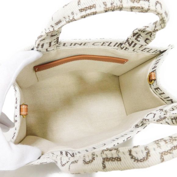 Celine Celine Small Cabas Tote Textile Calfskin Canvas Tote Bag 199162FEF.02NT - Picture 5 of 16